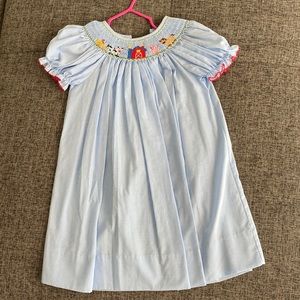 petit bebe by Anavini Farm Scene Hand Smocked Dress